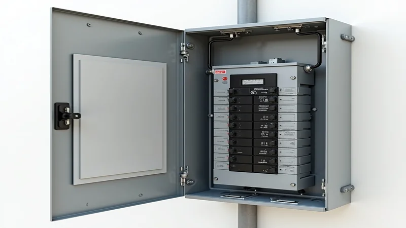 Sicherungskasten mit ausgelöstem Leitungsschutzschalter, Elektroinstallation