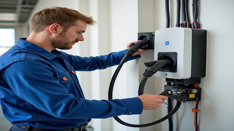 Fachgerechte Wallbox-Installation mit Sicherheitsschaltern und Stromleitung